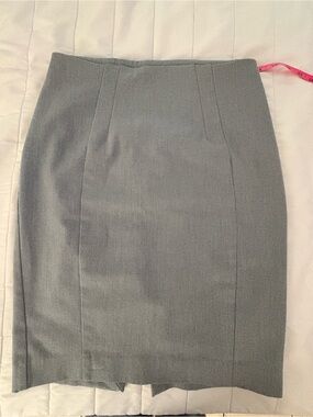 Express Gray Textured Pencil Skirt